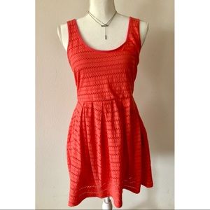 Coral Spring Dress Knit Lace